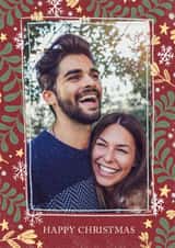 Personalised Christmas Photo Card created by Laurent Collective - Classic Christmas Card - Winter Leaves