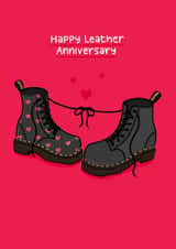 Classic 3rd Anniversary Card - Dr. Martens Boots - Happy Leather created by Blue Kiwi Design