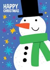Cute Snowman Christmas Card for Kids - Happy Christmas Children's Card created by Laurent Collective