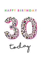 Classic Birthday Card - 30th - Heart Leopard Print created by Michelle Fiedler Design