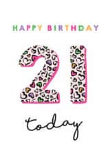 Classic Birthday Card - 21st - Heart Leopard Print created by Michelle Fiedler Design