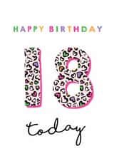 Classic Birthday Card - 18th - Heart Leopard Print created by Michelle Fiedler Design