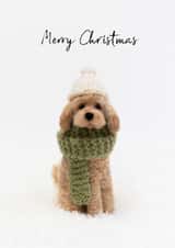 Cute Christmas Card - Felt Cockapoo created by Lemon and Sugar 
