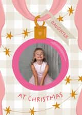 Personalised Christmas Photo Card created by The Pattern Press - Classic Christmas Card - For Daughter - Bauble