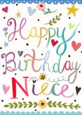 Cute Birthday Card - For Niece - Bumble Bee created by Love Lucy Illustration