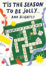 Funny Christmas Card - The Season To Be Competitive - Scrabble created by Kerrie McNeill