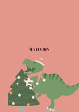 Cute and funny T rex christmas card for the dinosaur lovers. created by iAmAnimated