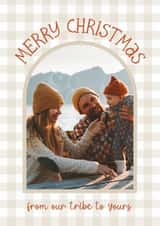 Personalised Christmas Photo Card created by The Pattern Press - Classic Christmas Card - From Our Tribe To Yours