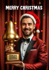 Funny Christmas Card - World’s Loudest Sneezer created by Woody's Design