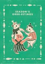Cute Christmas Card - Dancing Bears created by Vivian Yiwing