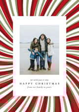 Personalised Christmas Photo Card created by Heather Schertzer - Classic Christmas Card - Peppermint Stripe - Our Family To Yours