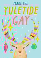 Fun Christmas Card - Rainbow Pride - Yuletide Gay created by URGHH Card Co.