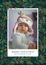 Personalised Christmas Photo Card created by Paper Raven Co. - Classic Christmas Card - Our Family To Yours - Wreath Frame