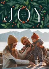 Personalised Christmas Photo Card created by Paper Raven Co. - Classic Christmas Card - Love, Peace And Joy