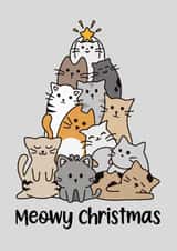 Cute Christmas Card for Cat Lovers – Meowy Christmas created by Paul Stevens