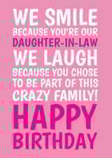 Funny Birthday Card - For Daughter In Law - Crazy Family created by @Cupsie's Creations