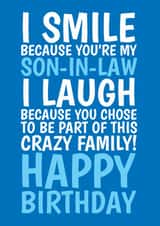 Funny Birthday Card - Son In Law - Crazy Family created by @Cupsie's Creations