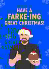 Leeds United Christmas Card - Daniel Farke - Have A Farke-Ing Great Christmas! created by The Cake Thief