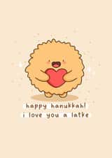 Cute Hanukkah Card - Happy Hanukkah - I Love You A Latke created by Rosalie Perl