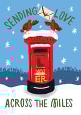 Classic Christmas Card - Sending Love Across The Miles - Post Box created by @AimeeStevens.Design