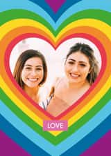 Personalised Anniversary Photo Card created by Kate & The Ink - LGBTQ+ Love Card - Rainbow Love - Pride