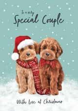 Cute Christmas Card - Cockapoos - For A Very Special Couple created by Debbie Daley Illustrations