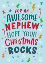 Fun Christmas Card - For Nephew - Hope Your Christmas Rocks created by Dotty Black