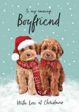 Cute Christmas Card - For Boyfriend - Cockapoo created by Debbie Daley Illustrations