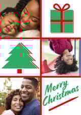 Personalised Christmas Photo Card created by Kate & The Ink - Cute Family Photo Christmas Card - Retro Design - For Family and Friends