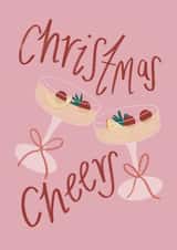 Fun Christmas Card for Friends - Festive Prosecco - Christmas Cheers created by Emmy James Studio