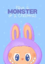 Cute Christmas Card - Labubu - Monster Christmas created by Sian Moore Illustration