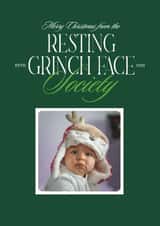 Personalised Christmas Photo Card created by Carrie ONeal - Funny Christmas Card - Resting Grinch Face