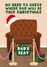 Funny Christmas Card – Dad’s Seat – Reserved Armchair created by Pink Peach Cards