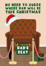 Funny Christmas Card – Dad’s Seat – Reserved Armchair created by Pink Peach Cards