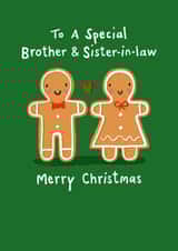 Cute Christmas Card - For Brother & Sister-In-Law - Gingerbread Couple created by Nicola Watson