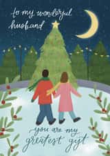 Classic Christmas Card - Wonderful Husband - Ice Skating created by Ellice Owens Designs