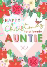 Pretty Christmas Card - Lovely Auntie - Floral Heart created by Michelle Fiedler Design
