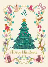 Classic Christmas Card - Tree - Festive Illustrations created by Holly Hudson-Smith