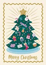 Classic Christmas Card - Christmas Tree - Pudding created by Holly Hudson-Smith