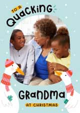 Personalised Christmas Photo Card created by Joanne Hawker - Cute Christmas Photo Card - For Grandma - To A Quacking Grandma - Duck Pun