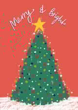 Classic Christmas Card - Merry & Bright - Tree created by martha and hepsie ltd