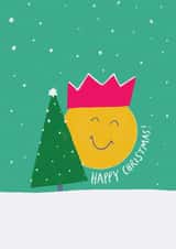 Cute Christmas Card - Smiley Face - Snow created by martha and hepsie ltd
