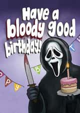 Funny Birthday Card - Ghostface Scream - Bloody Good Birthday created by I Draw Stuff 