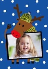 Personalised Christmas Photo Card created by Lucy Maggie Designs - Cute Christmas Card - Reindeer - Rudolph