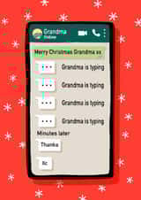 Funny Christmas Card - For Grandma - Texting created by Nicola Watson