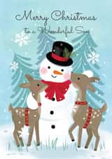 Traditional Christmas Card - Wonderful Son - Snowman created by Paper Valley Design Studio