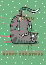 Funny Christmas Card - Cat Balls created by Sarah Harding