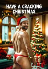 Funny Christmas Card - Cracking Christmas - Bum created by Woody's Design