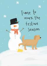 Funny Christmas Card - Snowman - Mark the Season created by Charley Muttitt