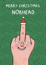 Funny Christmas Card - Middle Finger - Nobhead created by Kattypoos